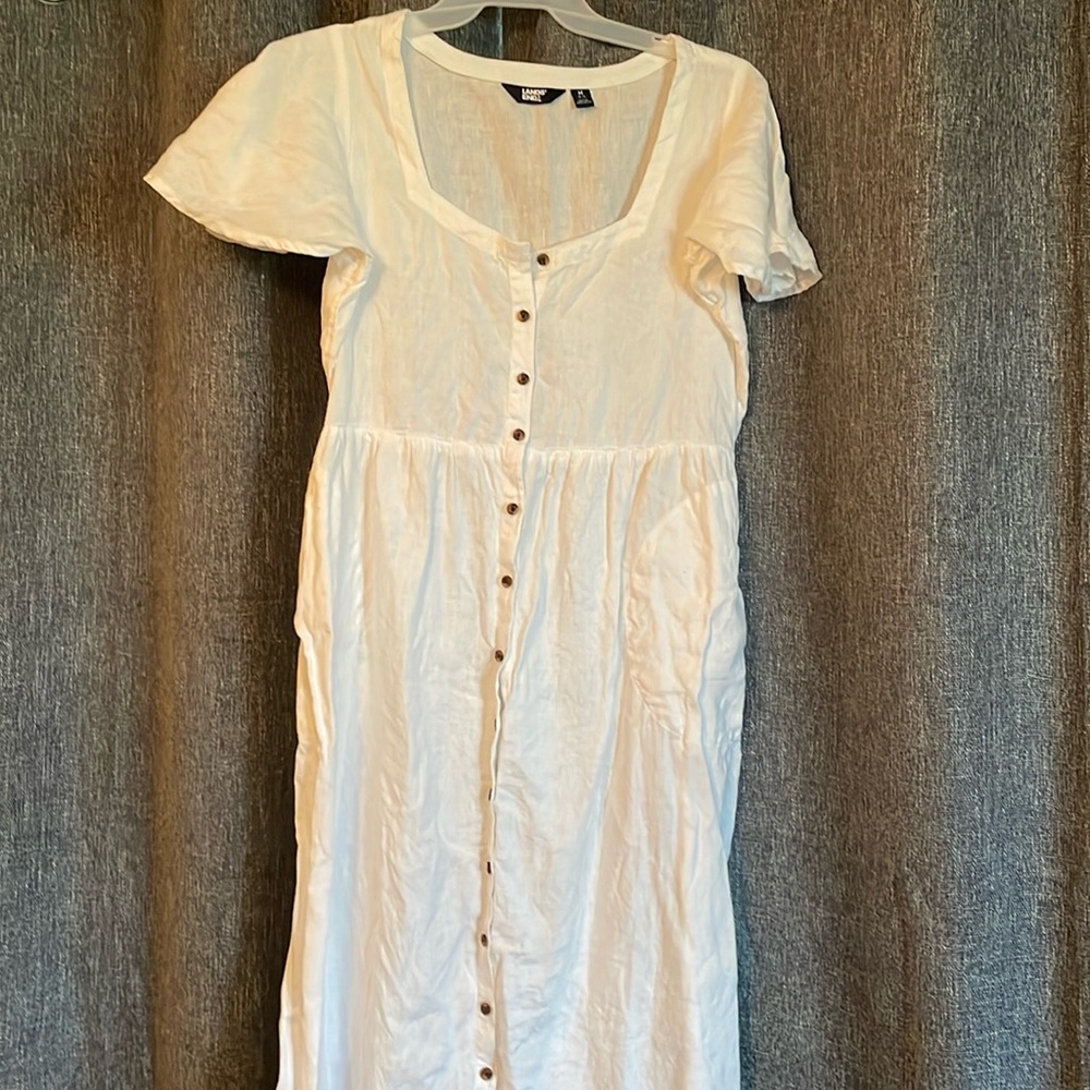 Lands’ End white button down dress